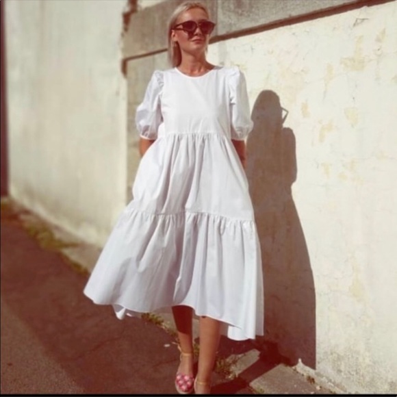 Zara NWT asymmetrical poplin dress - Picture 2 of 8